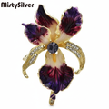 Elegant Enamel Orchid Flower Brooch – Gift Pin