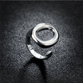 925 Silver Open Circle Adjustable Ring for Women