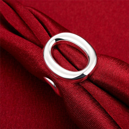 925 Silver Open Circle Adjustable Ring for Women