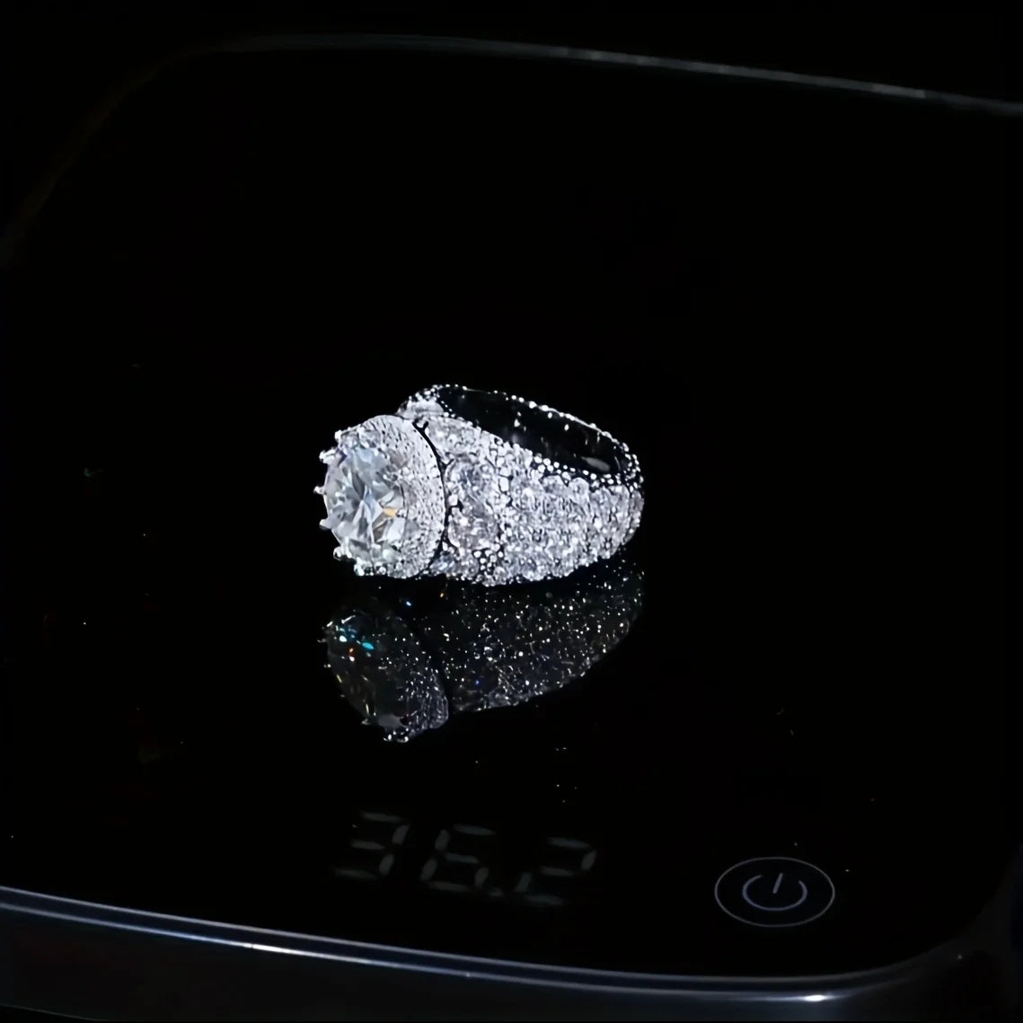 Icy Round Zircon Crown Ring – Sterling Silver 925