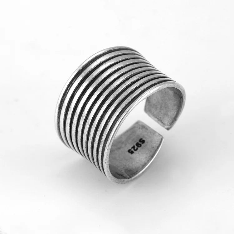 P925 Silver Dragon Punk Ring