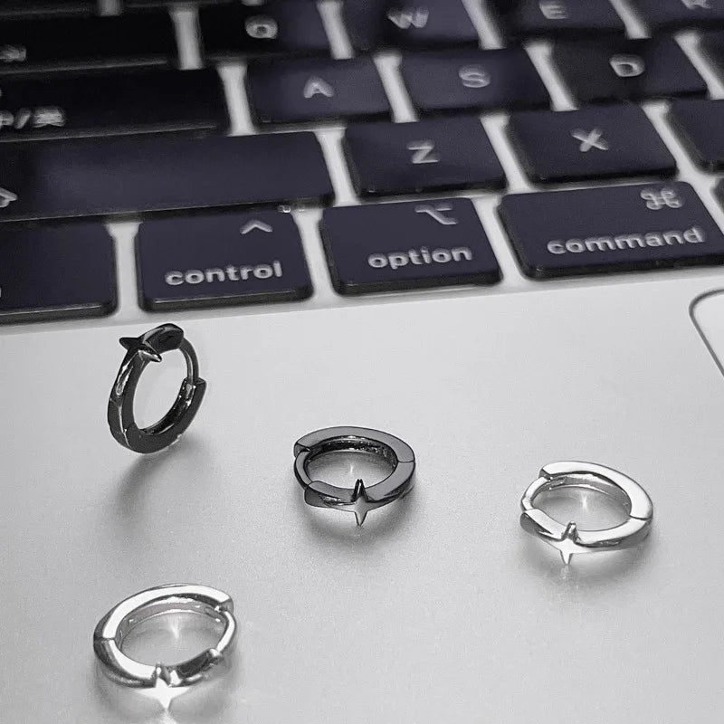 925 Silver Star Earring – Trendy Hip-Hop Style