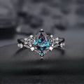 Luxury Black Zircon Vine Ring
