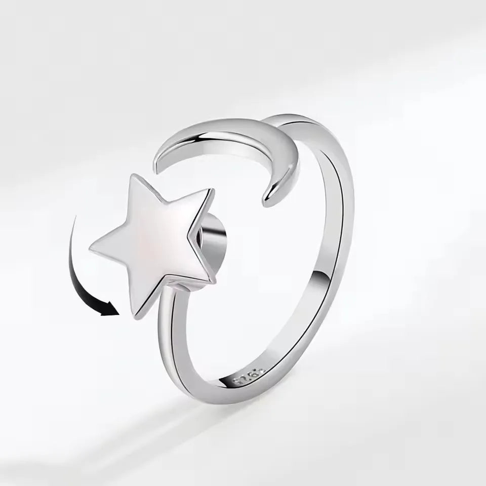 925 Silver Sunflower and Bee Rotating Zircon Ring