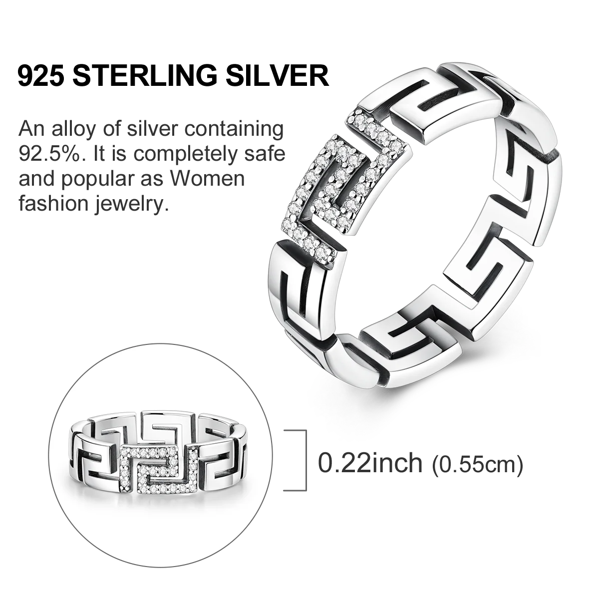 925 Silver Luxury Zircon Ring