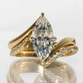 Marquise Fluid Gold Luxe Cluster Ring 3CT Moissanite S925 Silver Gift