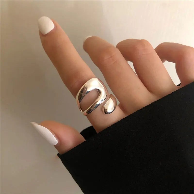 P925 Silver Dragon Punk Ring