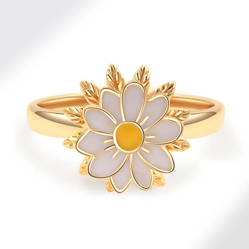Sunflower crystal ring, anti-anxiety