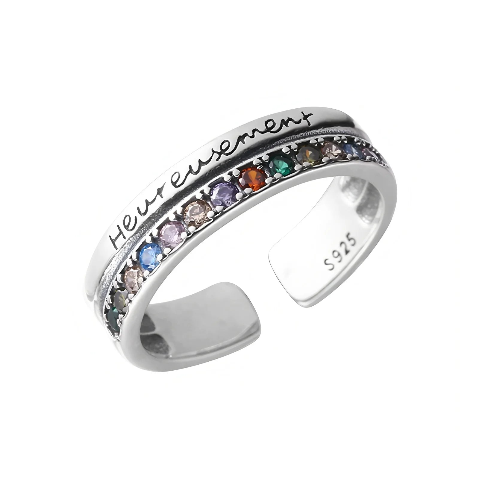 925 Silver Topaz Ring for Women – Vintage Hollow Lace Design