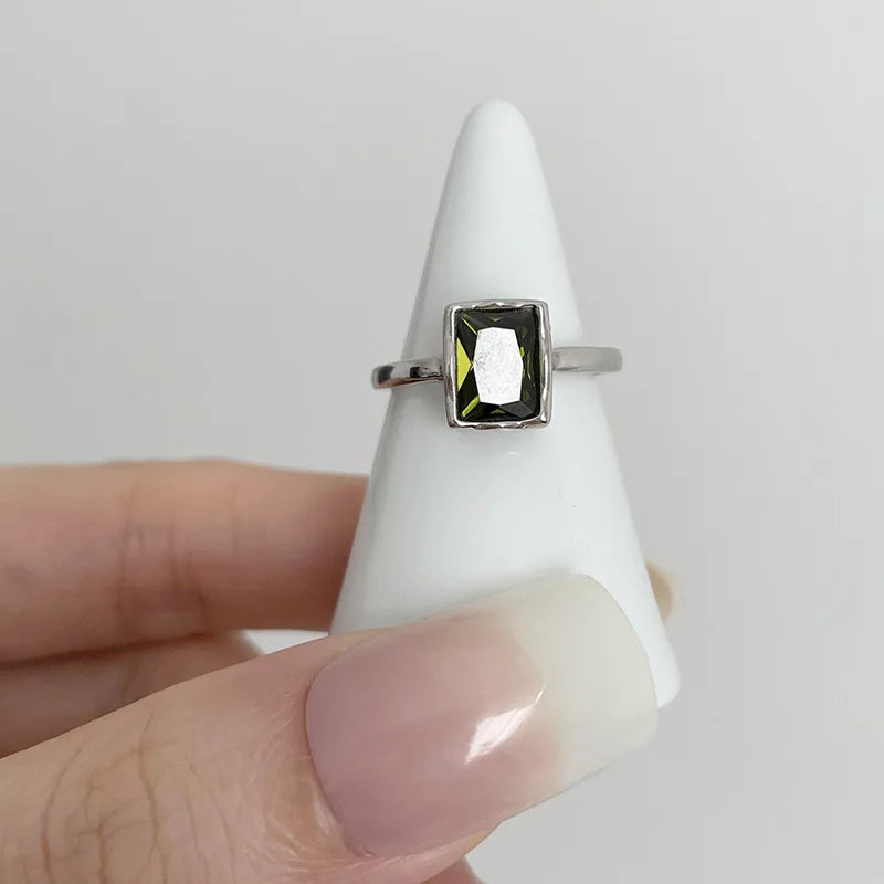 925 Silver Topaz Ring for Women – Vintage Hollow Lace Design