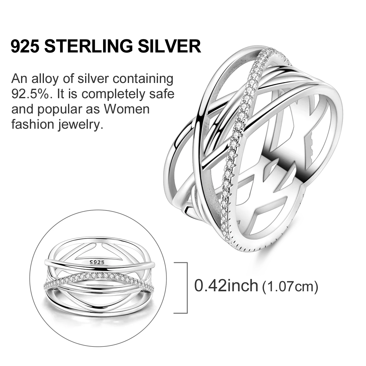 925 Silver Luxury Zircon Ring