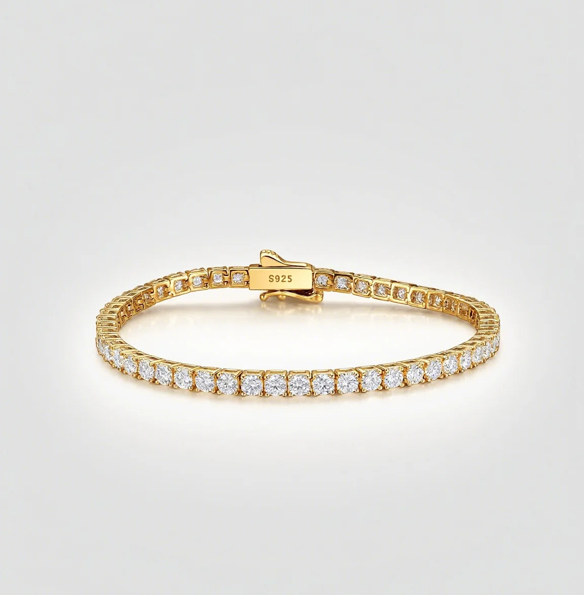 Lumina 2–5mm Moissanite Tennis Bracelet 18K Gold Plated S925 Silver
