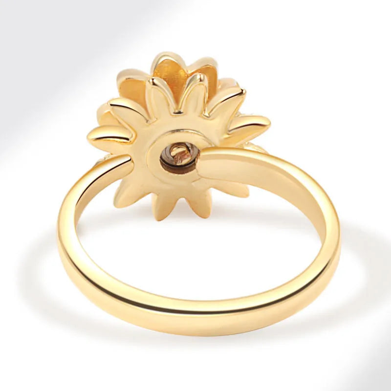 Sunflower crystal ring, anti-anxiety
