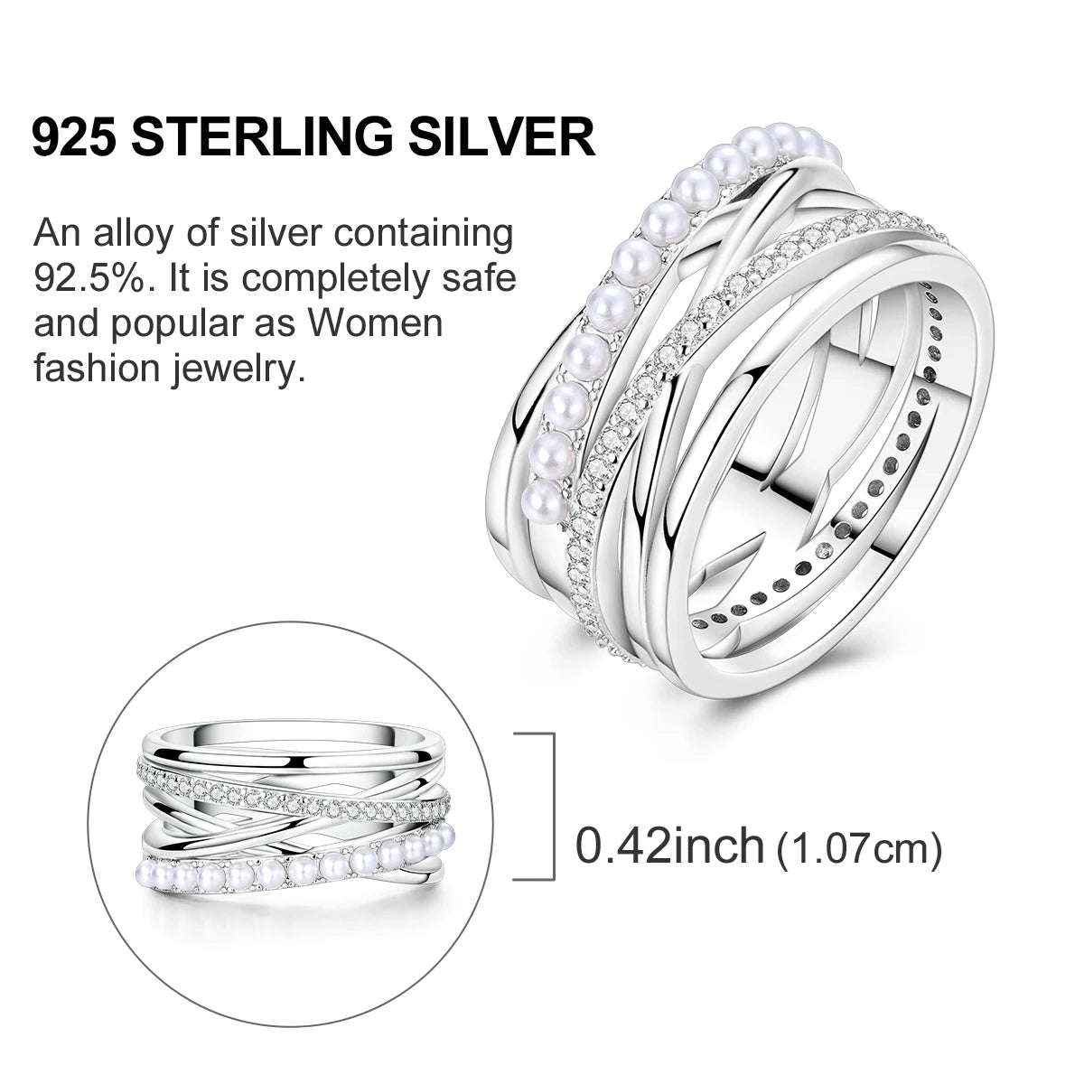 925 Silver Luxury Zircon Ring
