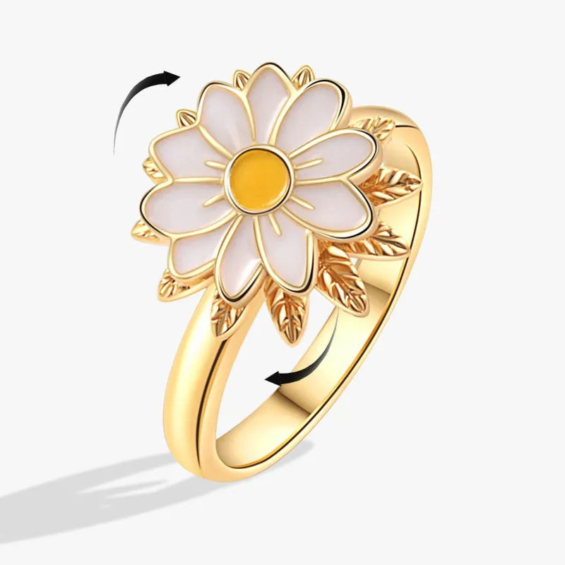 Sunflower crystal ring, anti-anxiety