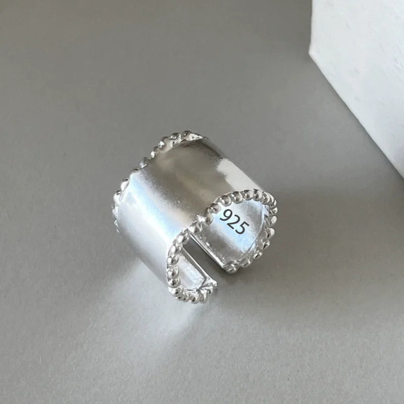 925 Silver Topaz Ring for Women – Vintage Hollow Lace Design