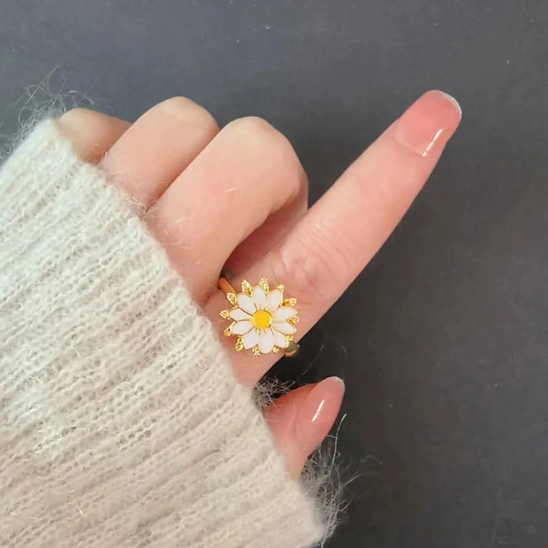 Sunflower crystal ring, anti-anxiety