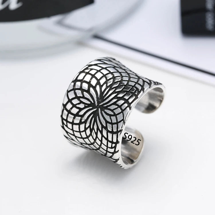P925 Silver Dragon Punk Ring