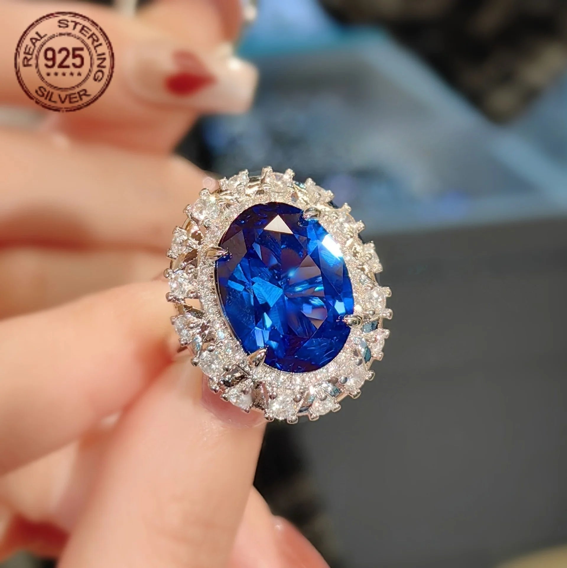 3.5ct Red Ruby 925 Silver Ring for Women