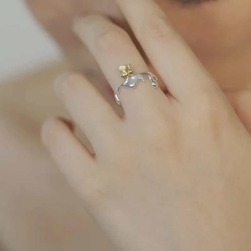 925 Silver Topaz Ring for Women – Vintage Hollow Lace Design