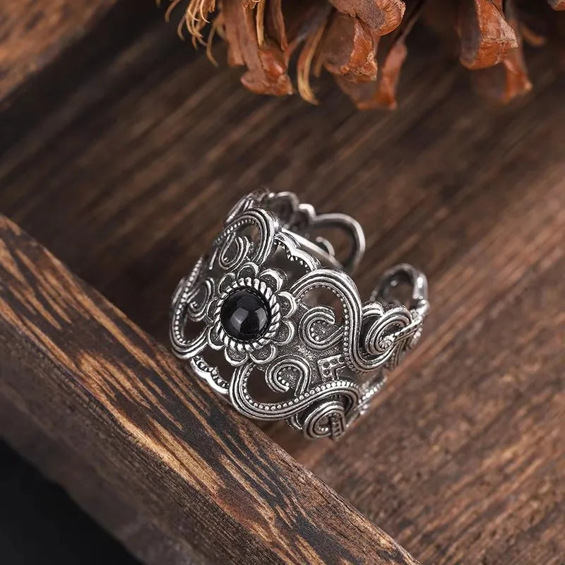 P925 Silver Dragon Punk Ring