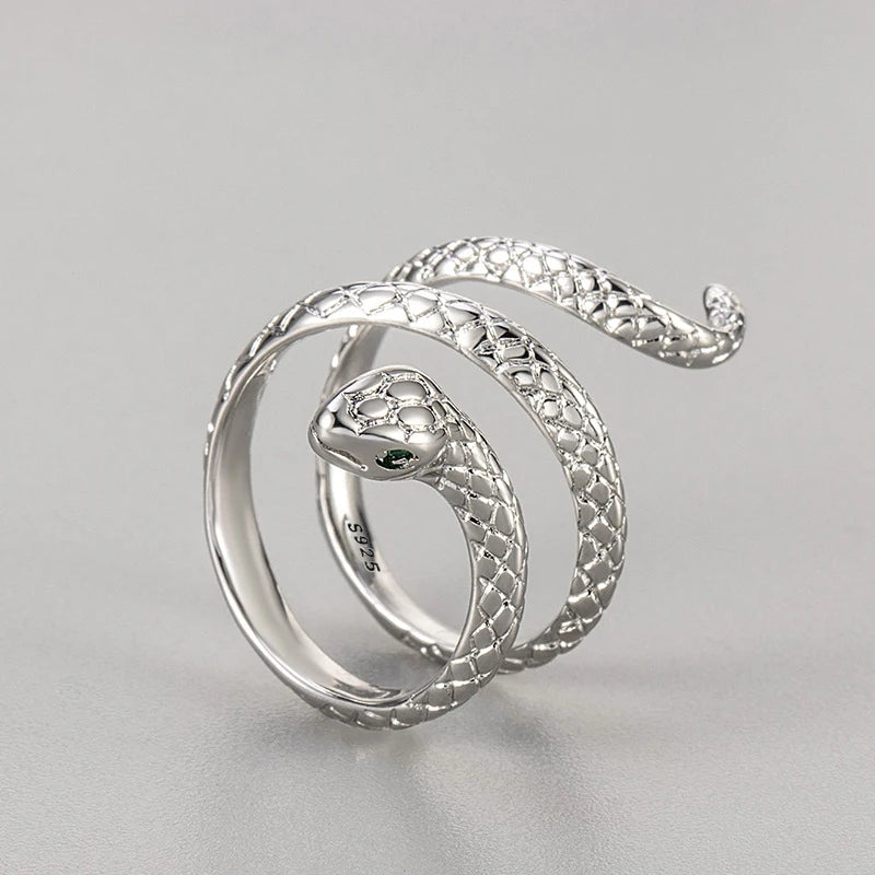 P925 Silver Dragon Punk Ring