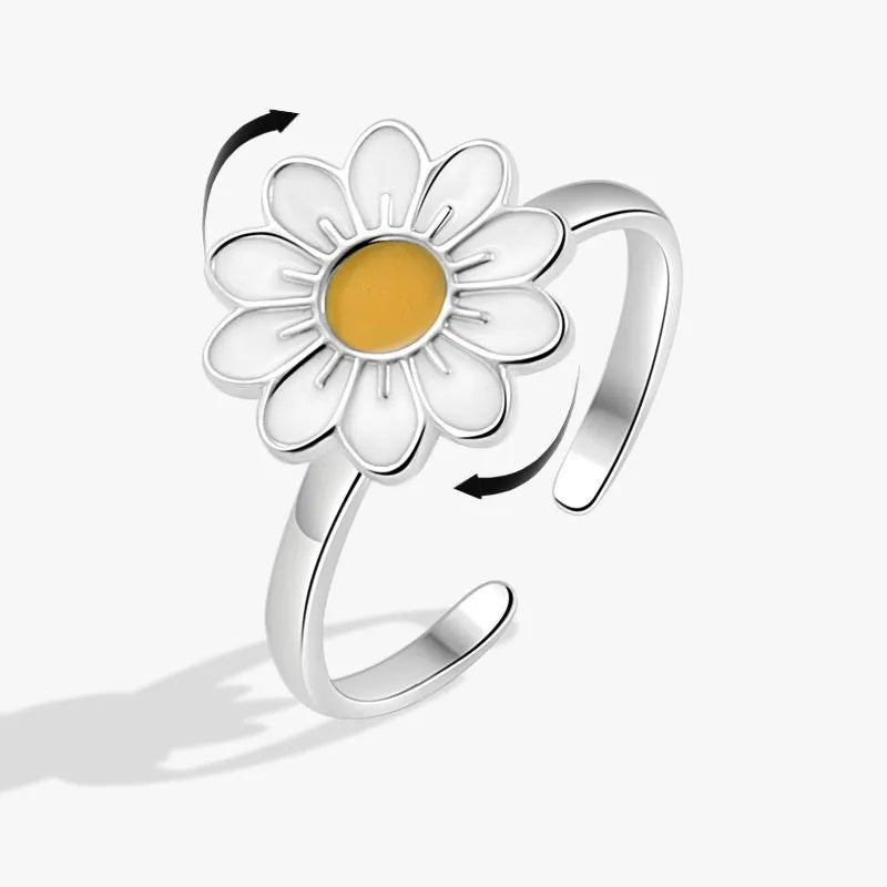 Sunflower crystal ring, anti-anxiety