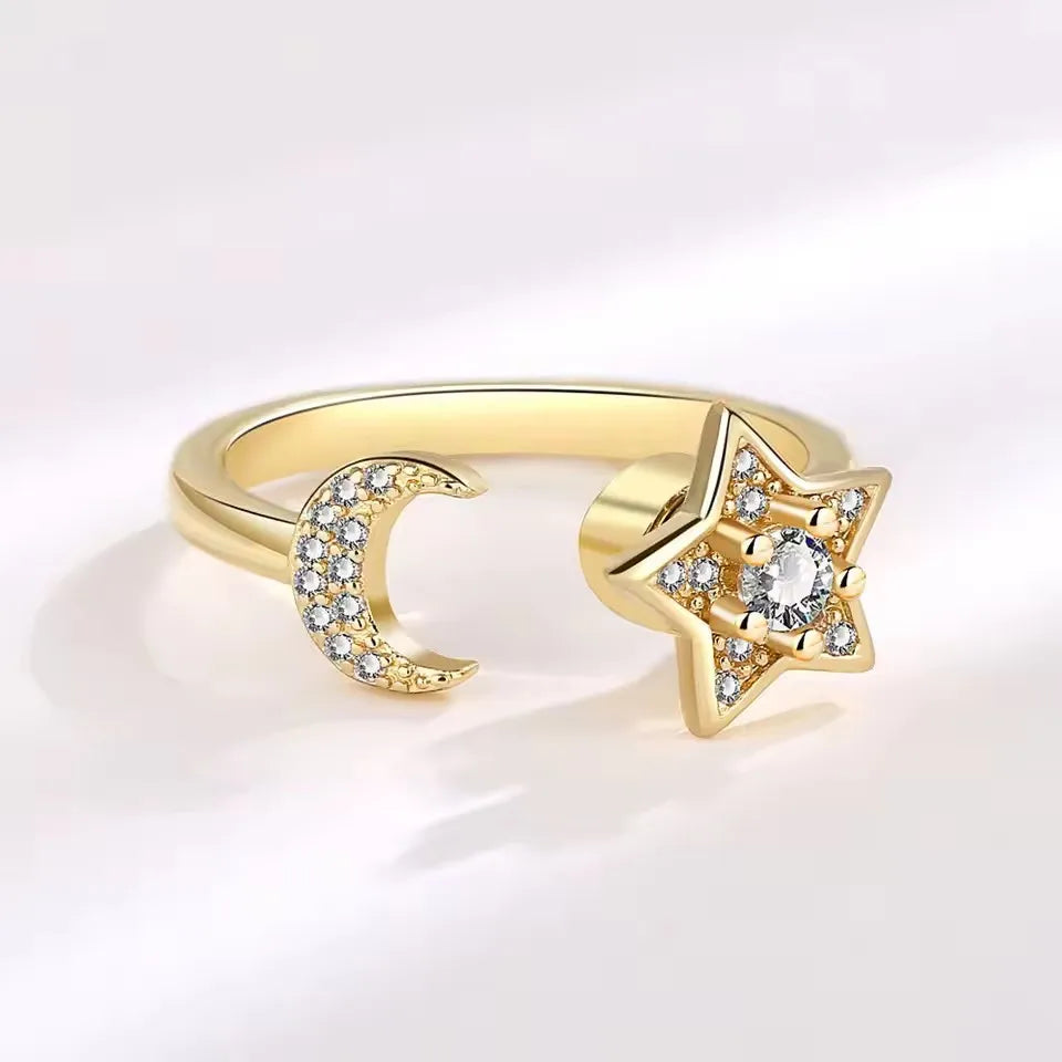 925 Silver Sunflower and Bee Rotating Zircon Ring