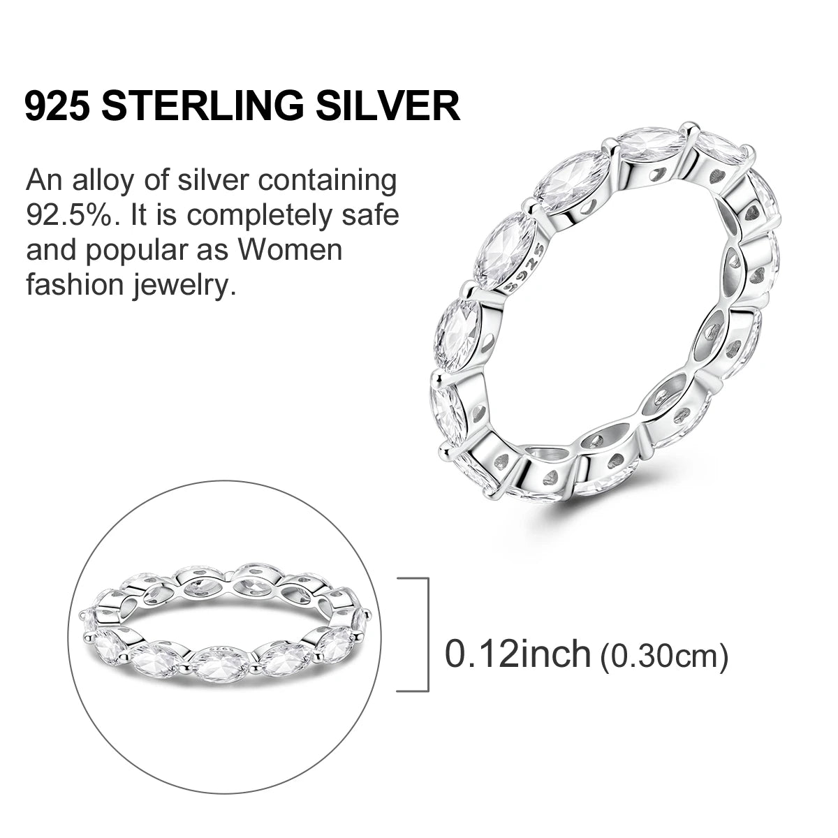 925 Silver Luxury Zircon Ring