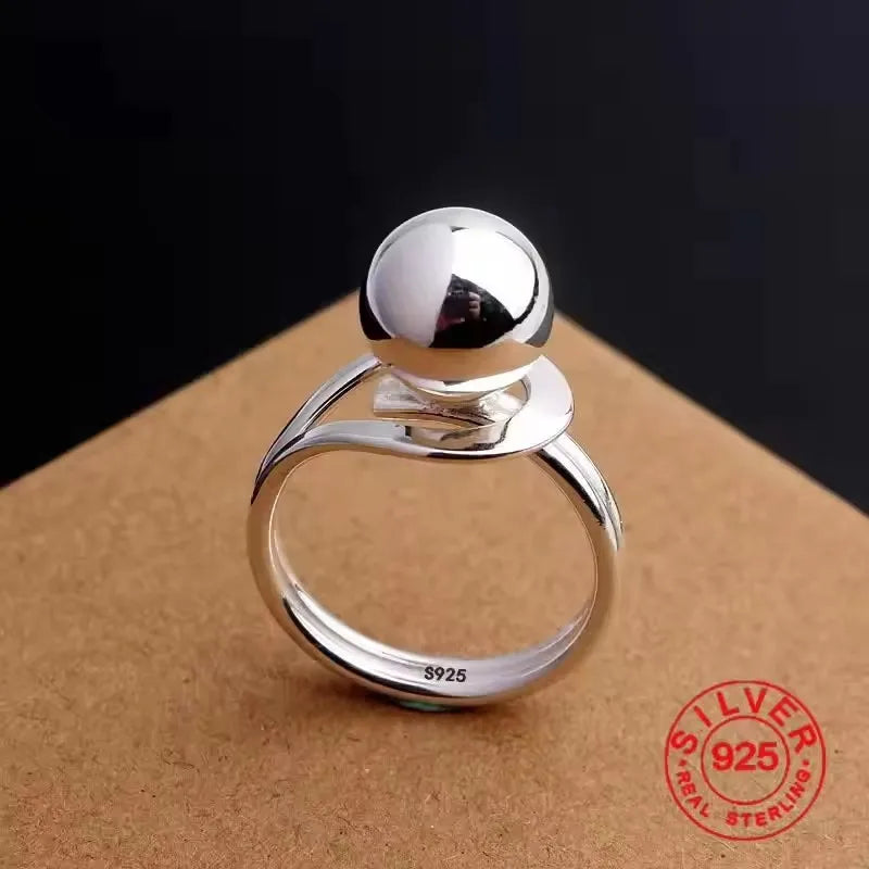 Silver Arched Wide Geometric Punk Ring