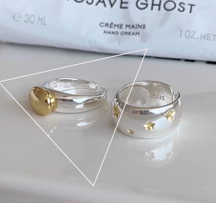 Silver Arched Wide Geometric Punk Ring