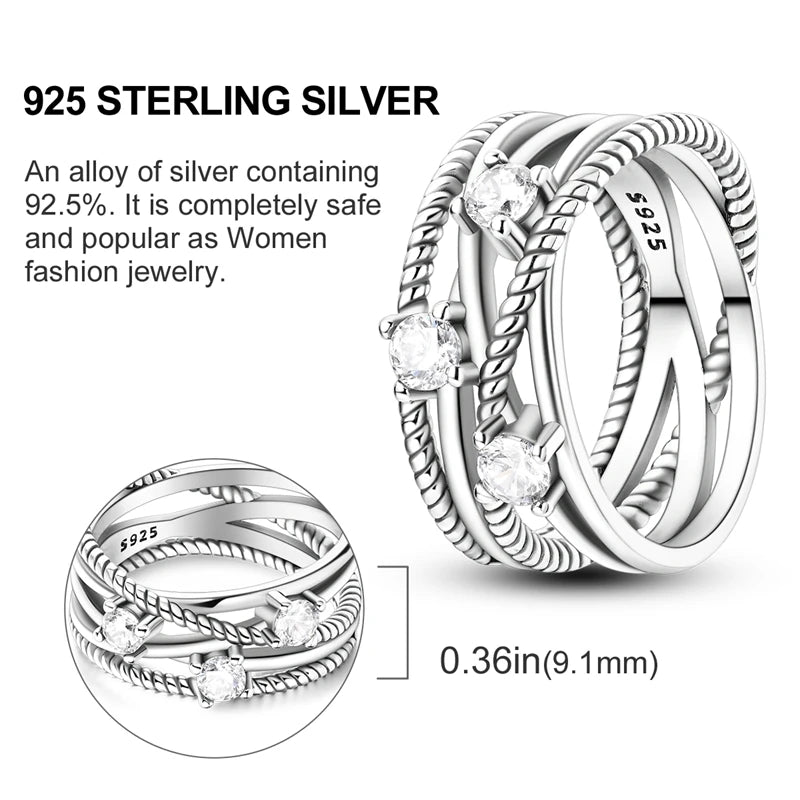 925 Silver Luxury Zircon Ring