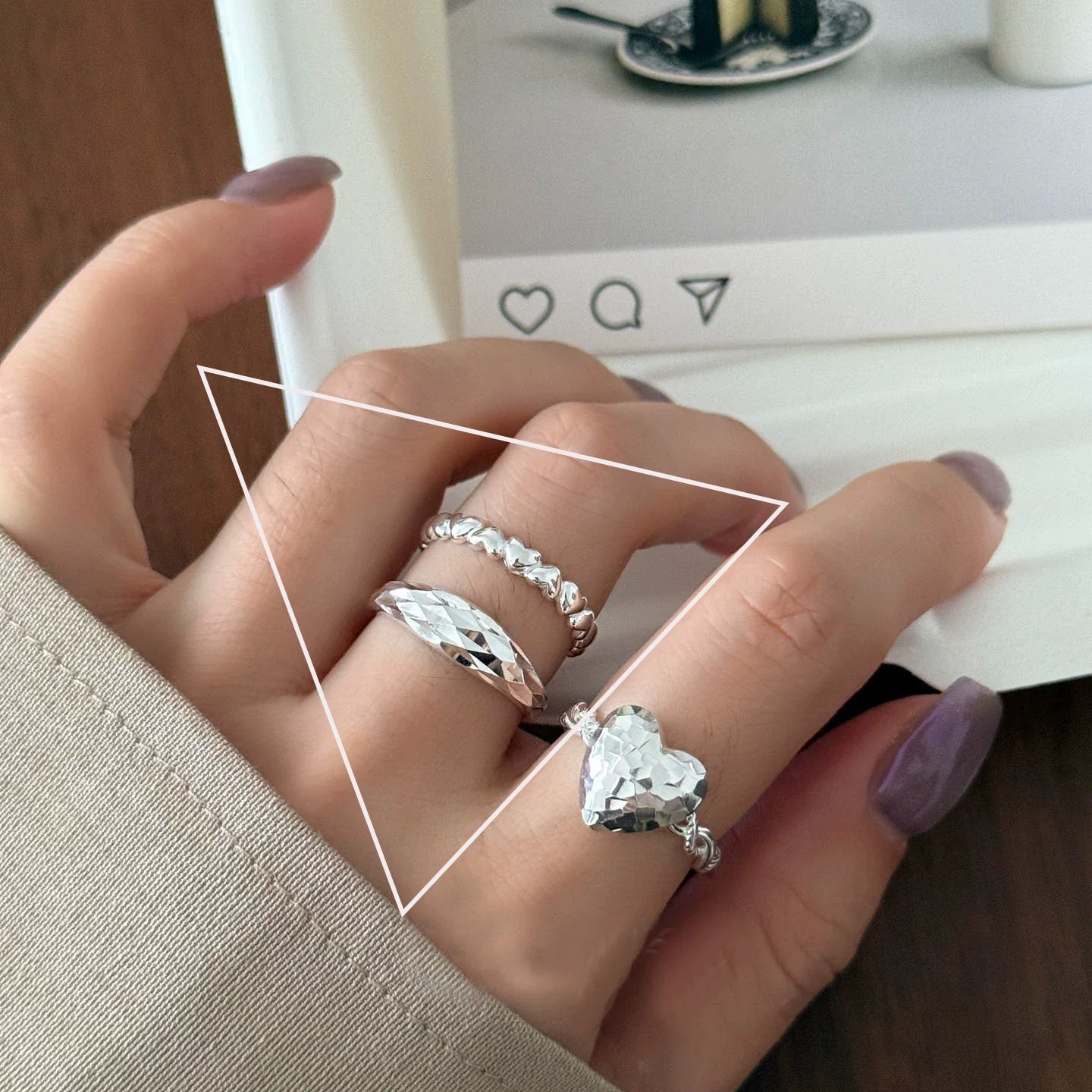 925 Silver Topaz Ring for Women – Vintage Hollow Lace Design