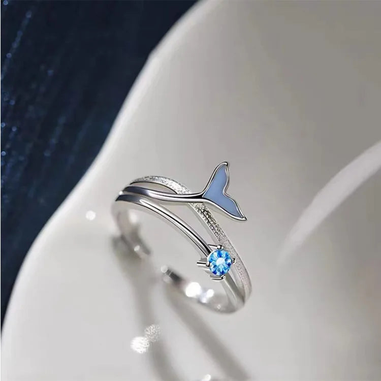 Women’s Green Enamel Leaf Ring – Adjustable Open Fashion Jewelry