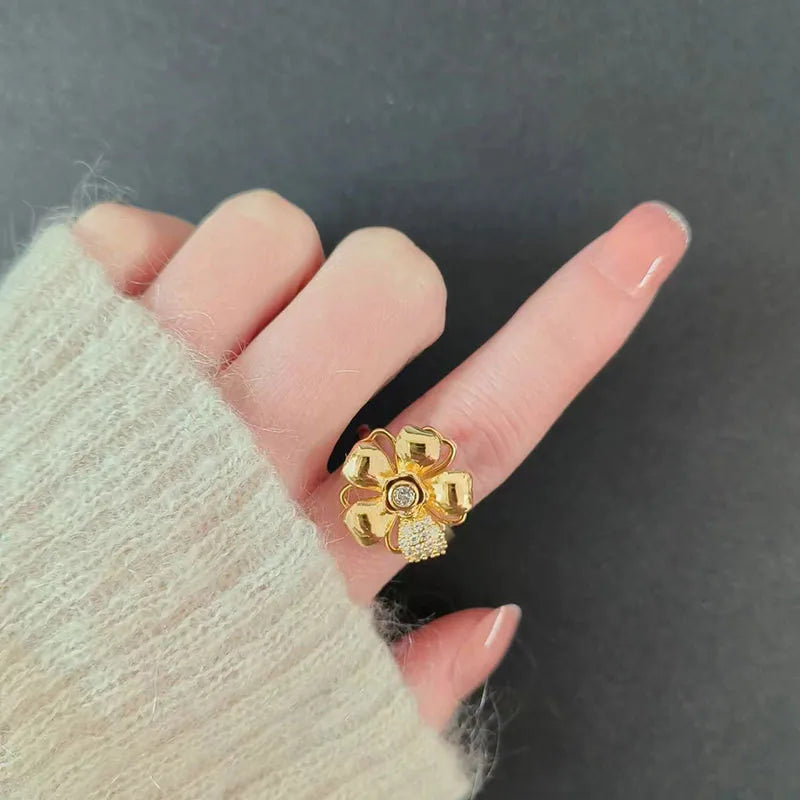 Sunflower crystal ring, anti-anxiety