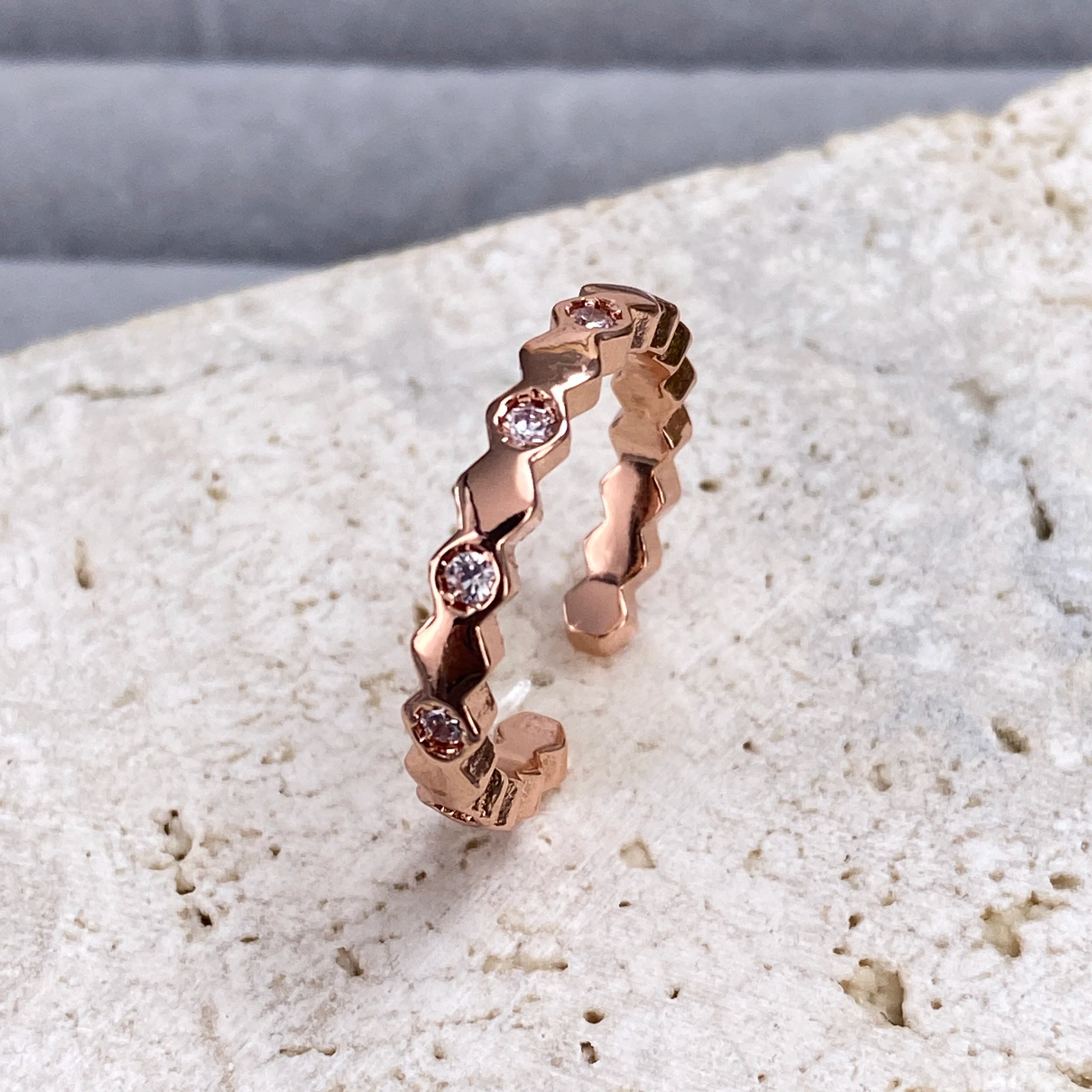 925 Silver Topaz Ring for Women – Vintage Hollow Lace Design