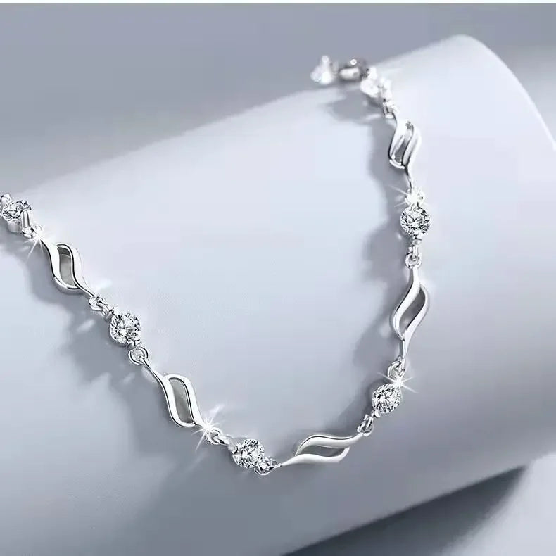 Vintage 925 Silver Zircon Bracelet