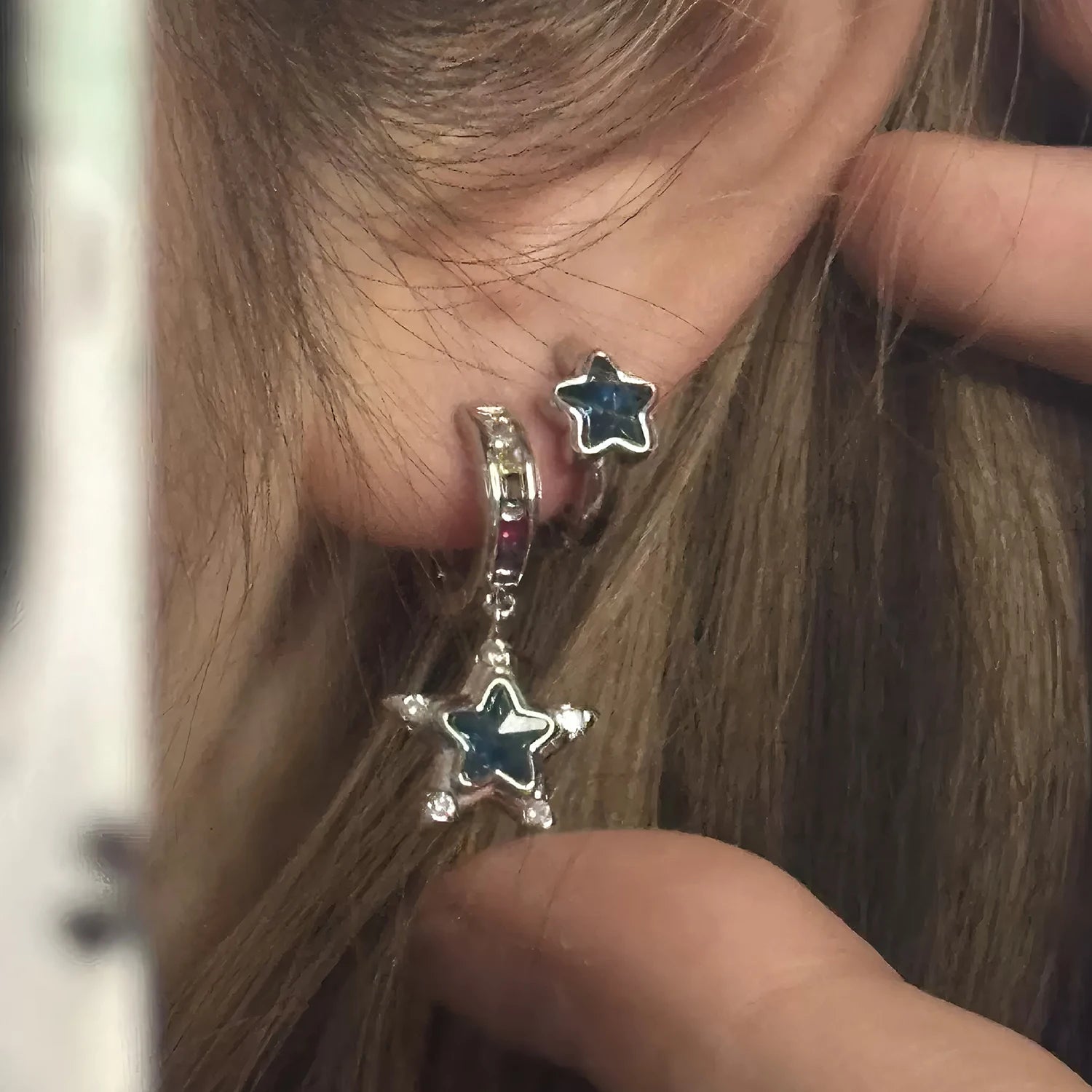 925 Silver Star Earring – Trendy Hip-Hop Style