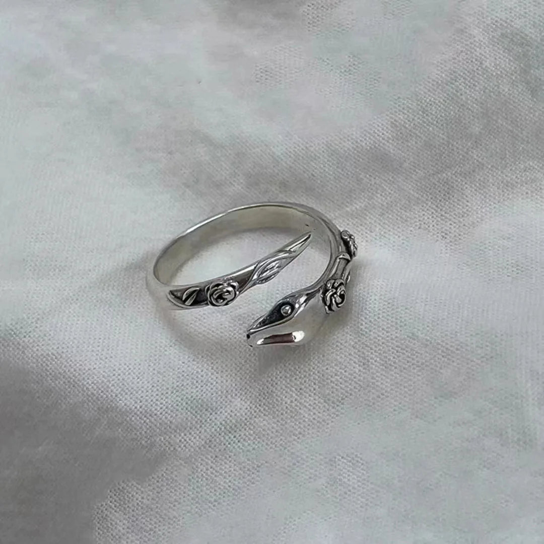 P925 Silver Dragon Punk Ring