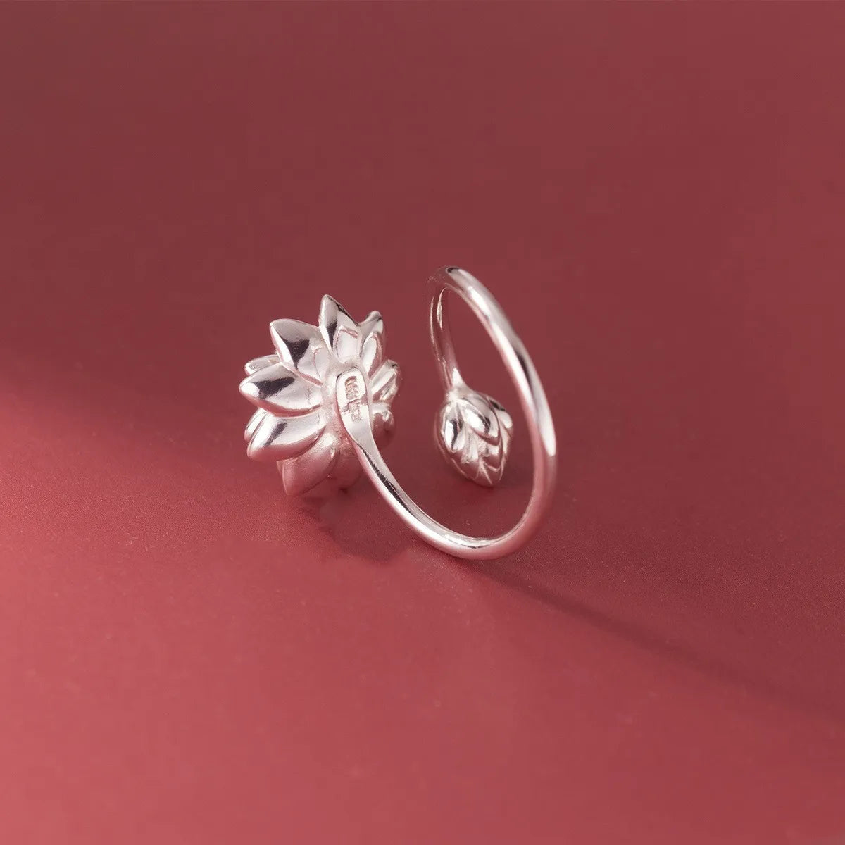 925 silver lotus ring adjustable, high quality jewelry