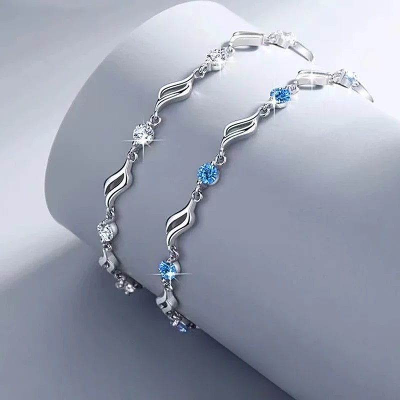 Vintage 925 Silver Zircon Bracelet