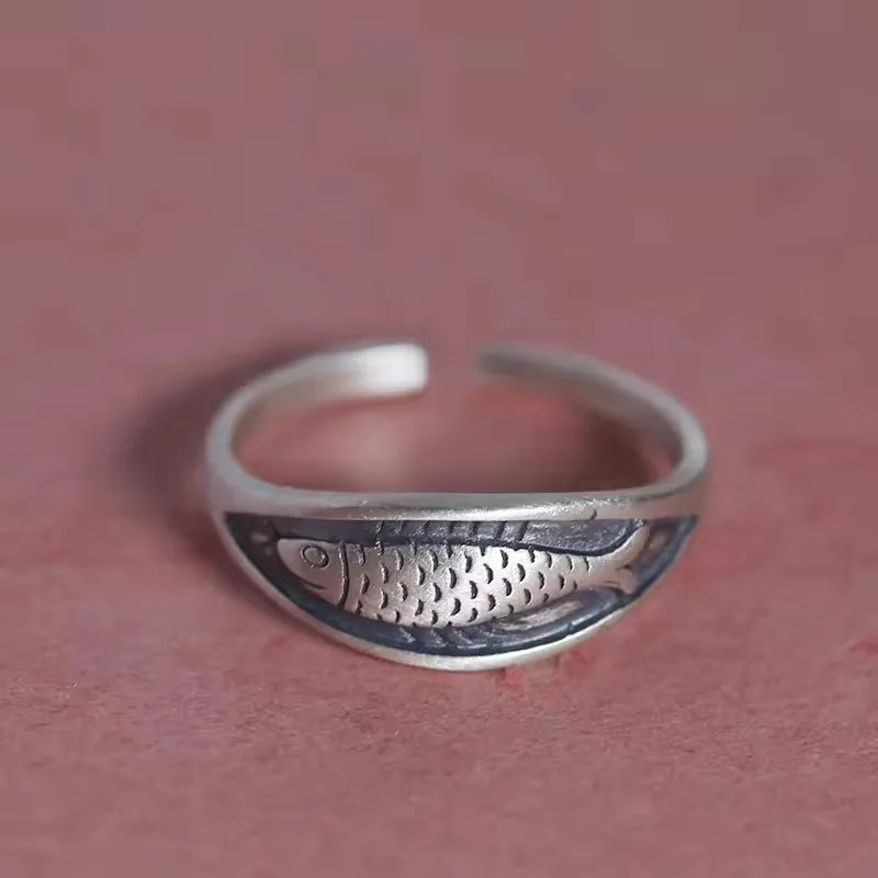 Silver Arched Wide Geometric Punk Ring