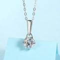 S925 18K Gold Round Solitaire Moissanite Pendant Necklace