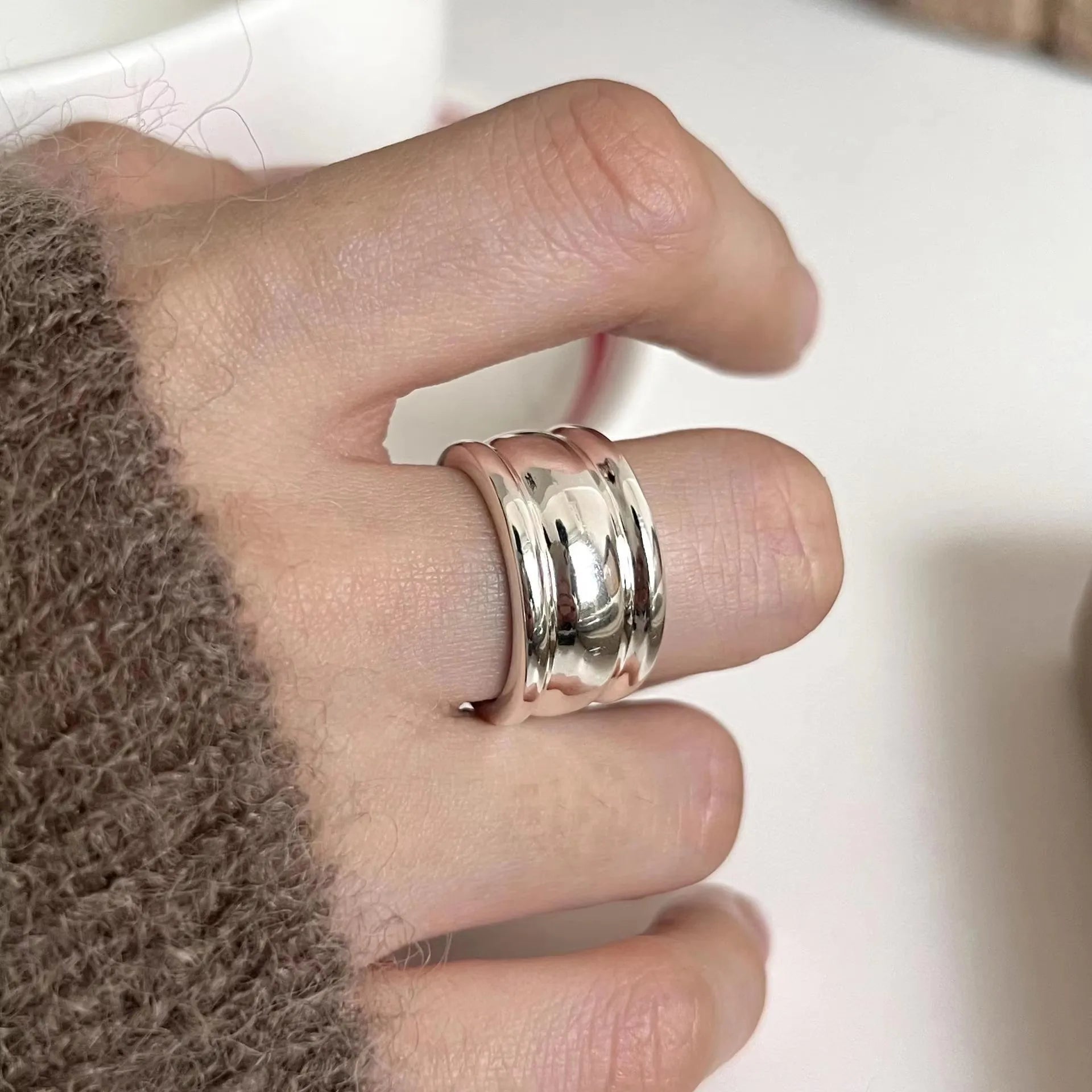 P925 Silver Dragon Punk Ring