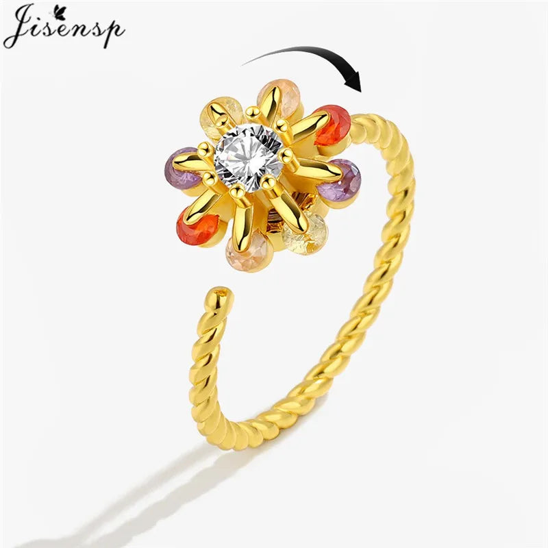 Sunflower crystal ring, anti-anxiety