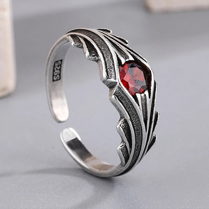 P925 Silver Dragon Punk Ring