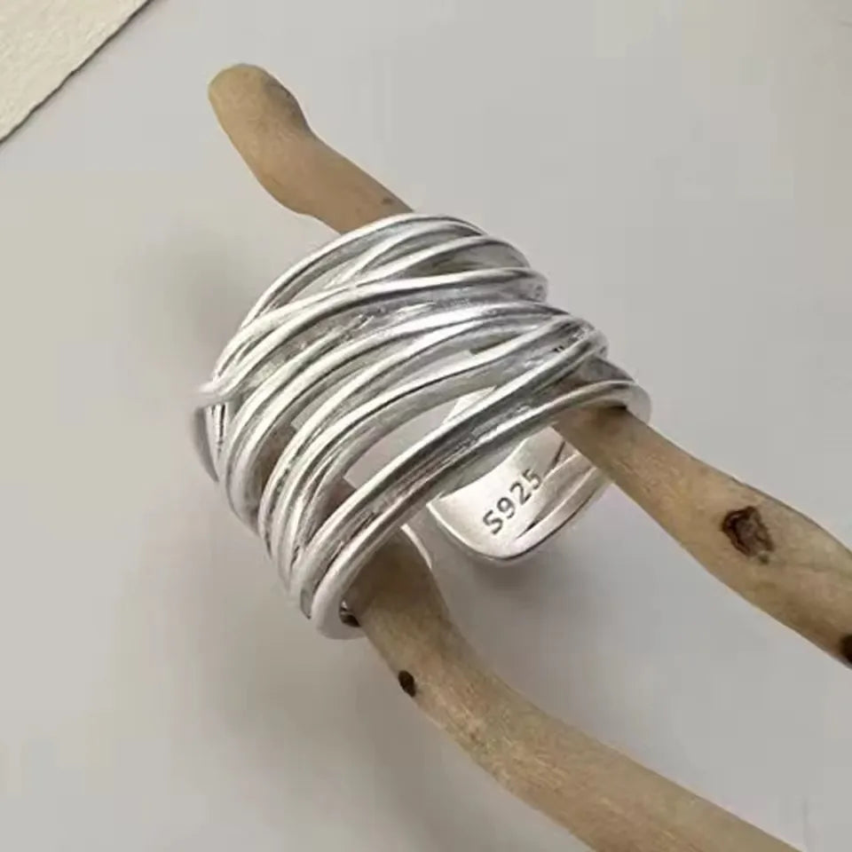 P925 Silver Dragon Punk Ring