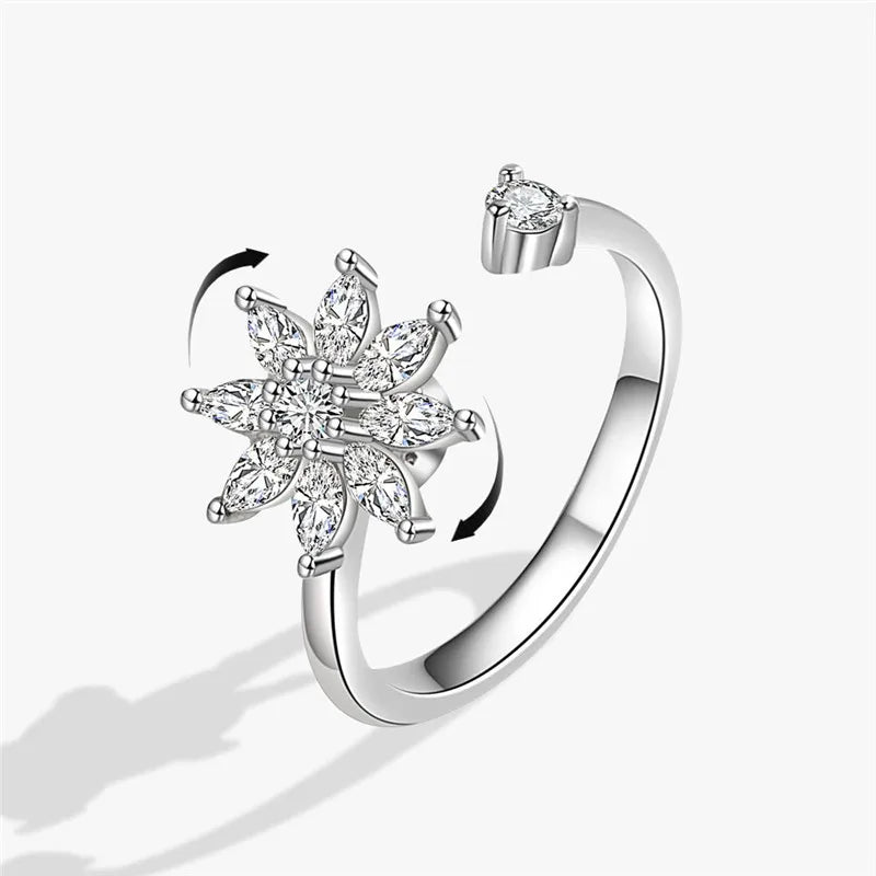 Sunflower crystal ring, anti-anxiety