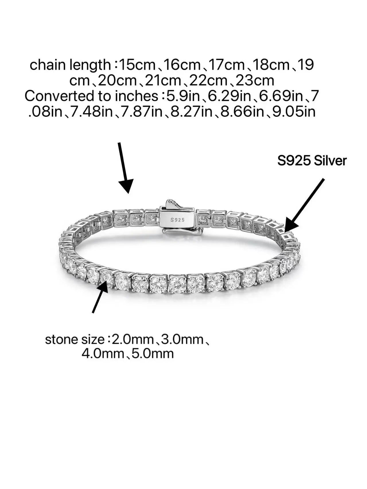 Lumina 2–5mm Moissanite Tennis Bracelet 18K Gold Plated S925 Silver