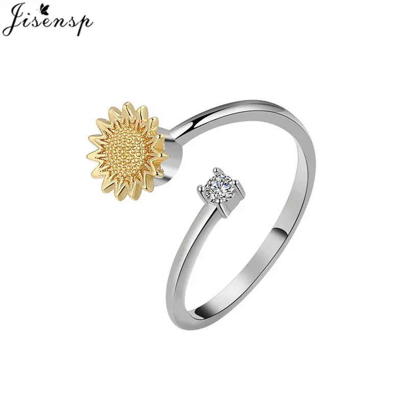 Sunflower crystal ring, anti-anxiety
